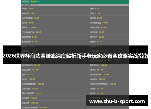 2026世界杯淘汰赛赔率深度解析新手老玩家必看全攻略实战指南 2026世界杯淘汰赛赔率深度解析新手老玩家必看全攻略实战指南