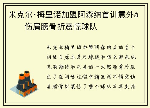 米克尔·梅里诺加盟阿森纳首训意外受伤肩膀骨折震惊球队